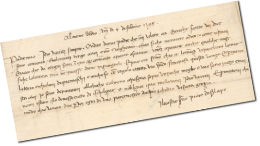 Primus Manuscriptus Lettera di credito medievale